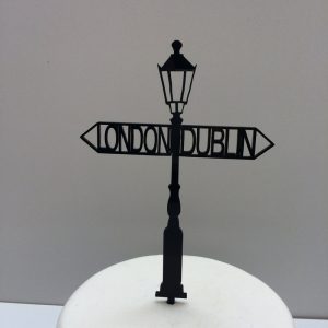 Lamp Post Direction Cake Topper