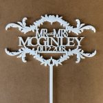 Name & Date Wedding Cake Topper
