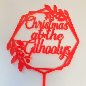 Personalised Christmas Cake Topper Hexagon Shape