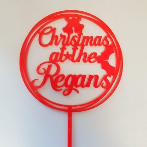Personalised Christmas Cake Topper Hoop Shape