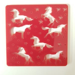 UNICORN AND STARS CUT OUT 8CM SQUARE