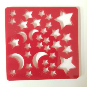 STARS AND MOON CUT OUT 8CM SQUARE