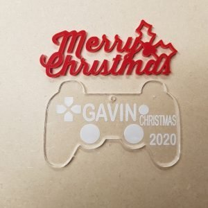 PLAYSTATION  CHRISTMAS BAUBLE WITH NAME & YEAR