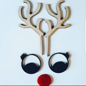 REINDEER ANTLERS EYES AND RED NOSE SET