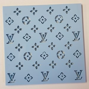 DESIGNER LV   PRINT  CUT OUT 8CM SQUARE (Colours may vary)