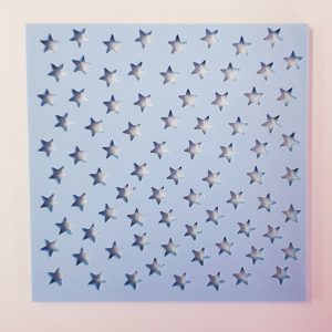STAR PRINT  CUT OUT 8CM SQUARE (Colours may vary)