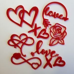 Fondant Cake Stamps Love Set (5cm - 7cm approx) (Colours may Vary)