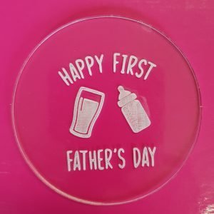 HAPPY FIRST FATHERS DAY PINT AND BOTTLE  EMBOSSER STAMP