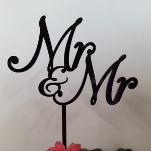 Mr & Mr Script Wedding Cake Topper